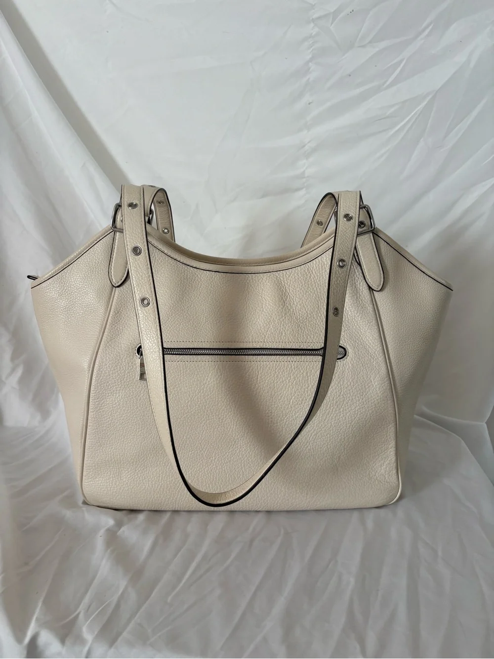 Coach meadow bag purse cream genuine leather designer shoulder large